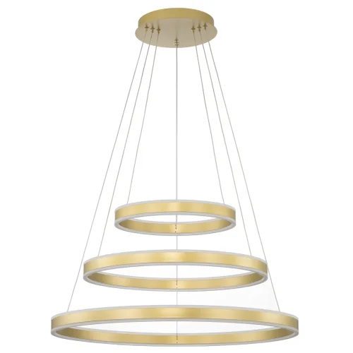 Люстра подвесная LED с пультом Дуэт CL719682 Citilux золотая на 1 лампа, основание золотое в стиле современный хай-тек кольца с пультом фото 4