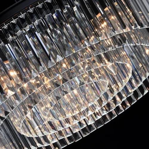 Люстра подвесная хрустальная Гослар 498014910 MW-Light прозрачная на 10 ламп, основание чёрное в стиле современный  фото 12