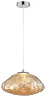 Светильник подвесной LED Isola WE219.02.143 Wertmark янтарный 1 лампа, основание хром в стиле современный выдувное