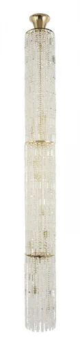 Люстра хрустальная каскадная столб Belluno E 1.9.25.100 G Dio D'Arte без плафона прозрачная на 15 ламп, основание жёлтое золотое в стиле классический 
