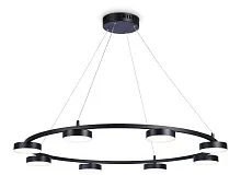 Люстра подвесная LED с пультом FL51763 Ambrella light чёрная на 1 лампа, основание чёрное в стиле модерн хай-тек с пультом