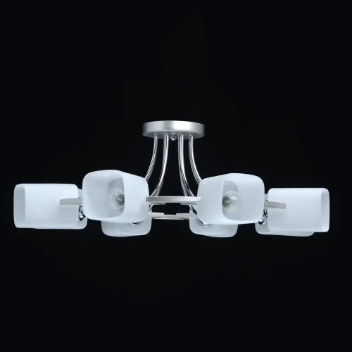 Люстра потолочная Тетро 673013508 DeMarkt белая на 8 ламп, основание хром в стиле современный  фото 3