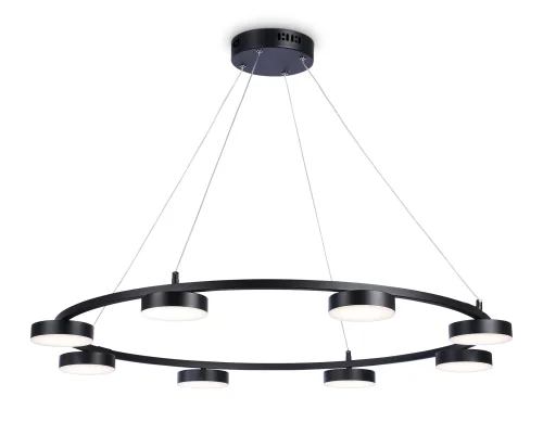 Люстра подвесная LED с пультом FL51763 Ambrella light чёрная на 1 лампа, основание чёрное в стиле современный хай-тек с пультом