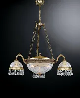 Люстра подвесная  L 6300/3+3 Reccagni Angelo белая на 6 ламп, основание золотое в стиле классический 