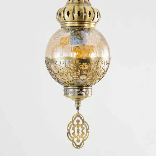 Светильник подвесной Каир CL419133 Citilux янтарный 3 лампы, основание бронзовое в стиле восточный каскад фото 8