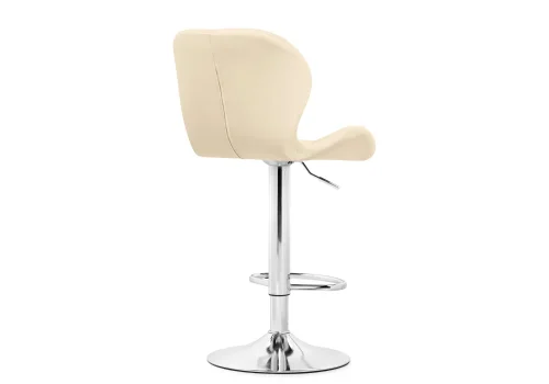 Барный стул Trio beige / chrome 15729 Woodville, бежевый/экокожа, ножки/металл/хром, размеры - *1060***480*520 фото 4