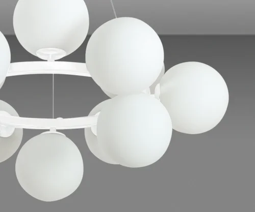 Люстра подвесная Сида 07508-12,01 Kink Light белая на 12 ламп, основание белое в стиле современный молекула шар фото 2