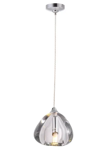 Светильник подвесной VERANO SP1 TRANSPARENT Crystal Lux прозрачный 1 лампа, основание хром в стиле современный  фото 2