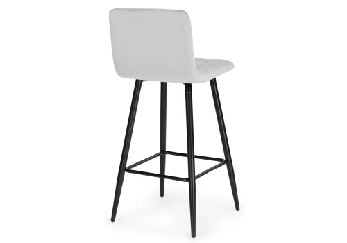 Барный стул Stich light gray 15053 Woodville, серый/велюр, ножки/металл/чёрный, размеры - ****430*480 фото 4