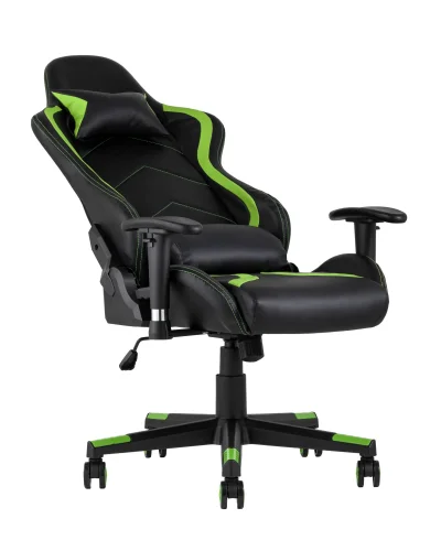 Кресло спортивное TopChairs Cayenne зеленое УТ000004602 Stool Group, зелёный/экокожа, ножки/металл/чёрный, размеры - ****640*530 фото 7
