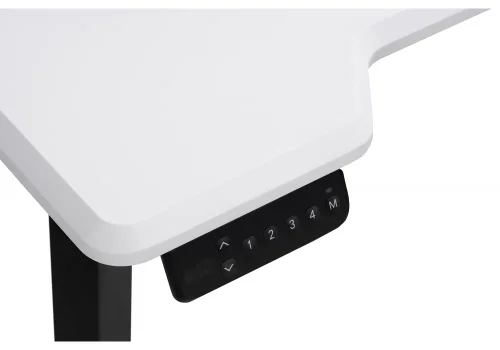 Компьютерный стол Маркос с механизмом подъема 140х80х75 белая шагрень / черный 578406 Woodville столешница белая из мдф фото 3