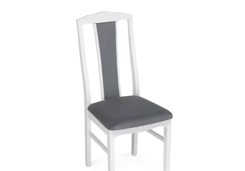 Деревянный стул Гроджин серый / белый 528932 Woodville, серый/велюр, ножки/массив березы дерево/белый, размеры - ****420*500 фото 5