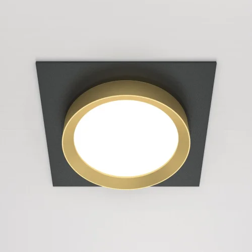Светильник точечный Hoop DL086-GX53-SQ-BG Maytoni чёрный золотой 1 лампа, основание чёрное в стиле современный  фото 4