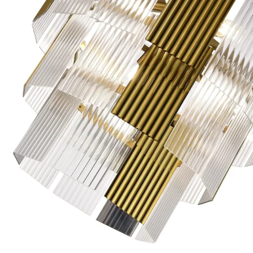 Люстра подвесная Tresa SLE1123-303-07 Evoluce прозрачная золотая на 7 ламп, основание латунь в стиле современный  фото 3