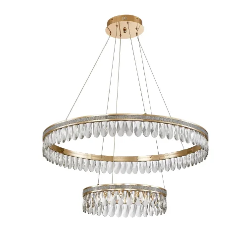 Люстра подвесная LED Palatium 4207-12P Favourite прозрачная на 1 лампа, основание золотое в стиле классический кольца фото 2