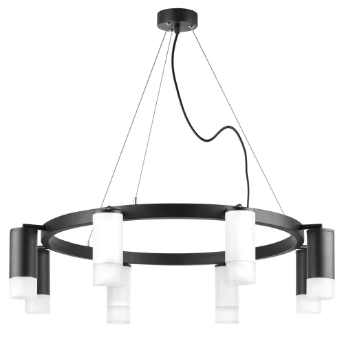 Люстра подвесная Rullo LR0183643741 Lightstar чёрная белая на 8 ламп, основание чёрное в стиле хай-тек 