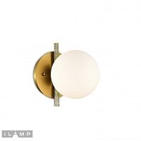 Бра Golden W2134-1 BR iLamp белый 1 лампа, основание латунь в стиле современный 