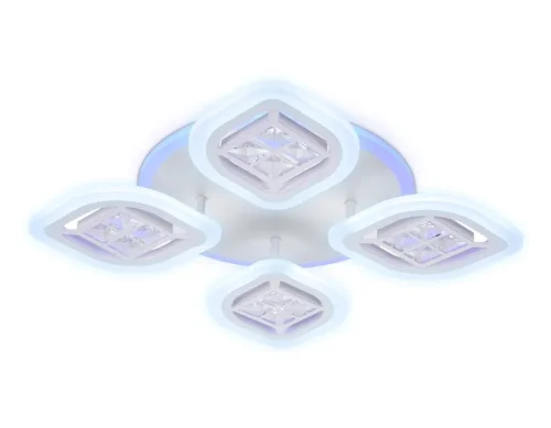 Люстра потолочная LED с пультом Ice FA280 Ambrella light белая на 1 лампа, основание белое в стиле современный хай-тек с пультом фото 3