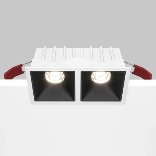 Светильник точечный Alfa LED DL043-02-10W4K-D-SQ-WB Maytoni белый чёрный 2 лампы, основание белое чёрное в стиле современный  фото 5
