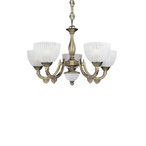 Люстра подвесная  L 5600/5 Reccagni Angelo белая на 5 ламп, основание античное бронза в стиле классический  фото 3