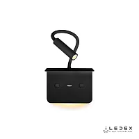 Бра с выключателем LED с usb Support 7031C BK iLedex чёрный 1 лампа, основание чёрное в стиле хай-тек современный для чтения гибкая ножка