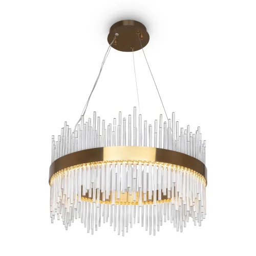 Люстра подвесная LED Chalice FR10008PL-L46G Freya прозрачная на 1 лампа, основание золотое в стиле современный 