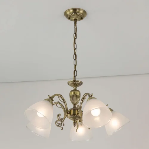 Люстра подвесная Латур CL413251 Citilux белая на 5 ламп, основание бронзовое в стиле классический  фото 6