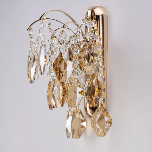 Бра Бриз 111025402 DeMarkt янтарный прозрачный на 2 лампы, основание золотое в стиле классический  фото 3