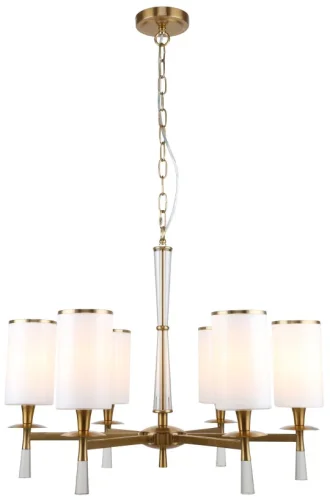 Люстра подвесная Leader 1047/05/06P Stilfort белая на 6 ламп, основание золотое в стиле классический 