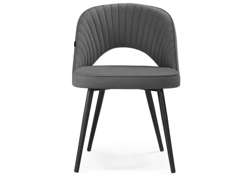 Деревянный стул Сандвикен черный / velutto 32 462137 Woodville, серый/велюр, ножки/металл/чёрный, размеры - ****500*550 фото 2