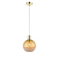 Светильник подвесной Unicum VL5374P31 Vele Luce янтарный 1 лампа, основание золотое в стиле современный шар