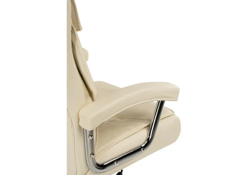 Компьютерное кресло Darin cream 15251 Woodville, бежевый/искусственная кожа, ножки/металл/хром, размеры - *1250***640*730 фото 9