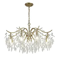 Люстра подвесная Brillo 3003-9P Favourite прозрачная на 9 ламп, основание золотое в стиле флористика ветви Люстра подвесная Brillo 3003-9P Favourite прозрачная на 9 ламп, основание золотое в стиле флористика ветви