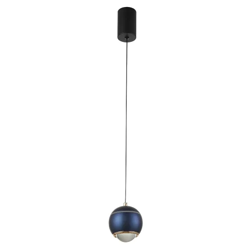 Светильник подвесной LED CARO SP LED BLUE Crystal Lux синий 1 лампа, основание чёрное в стиле современный шар фото 3
