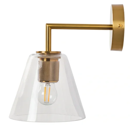 Бра Stiven MR1030-1W MyFar прозрачный на 1 лампа, основание латунь в стиле современный лофт  фото 4