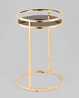 Журнальный столик Гестия 41*60 , стекло черное, сталь золото УТ000039402 Stool Group Журнальный столик Гестия 41*60 , стекло черное, сталь золото УТ000039402 Stool Group
