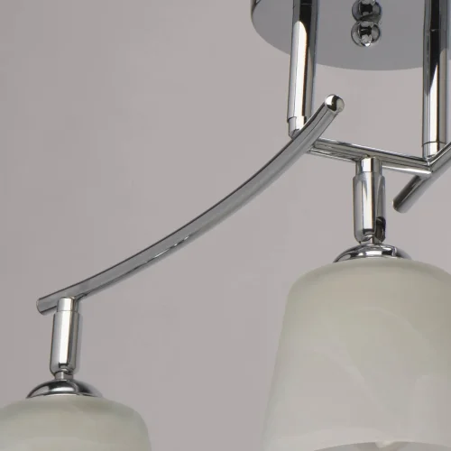 Люстра потолочная Тетро 673014403 DeMarkt белая на 3 лампы, основание хром в стиле современный  фото 8