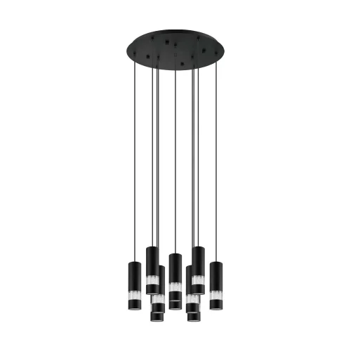 Светильник подвесной Bernabeta 39708 Eglo чёрный 10 ламп, основание чёрное в стиле современный каскад трубочки