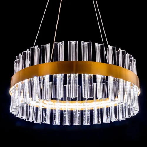 Люстра подвесная LED с пультом Рианна CL337043 Citilux прозрачная на 1 лампа, основание бронзовое в стиле современный с пультом фото 4