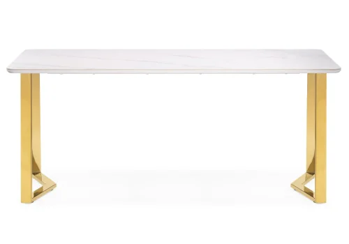 Керамический стол Селена 1 180х90х77 белый мрамор / золото 572188 Woodville столешница белая из керамика фото 3