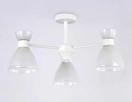 Люстра потолочная TR3177 Ambrella light белая на 3 лампы, основание белое в стиле современный  фото 4