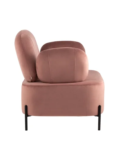 Кресло Кэнди велюр пыльно-розовый УТ000035880 Stool Group, розовый/велюр, ножки/металл/чёрный, размеры - ****860*790мм фото 6