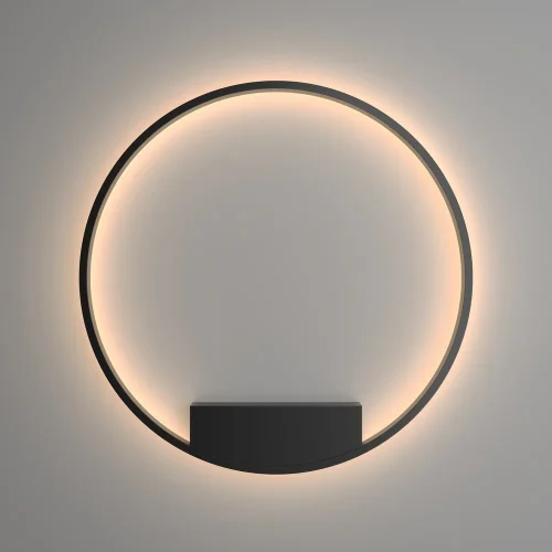 Бра LED Rim MOD058WL-L50B3K Maytoni чёрный на 1 лампа, основание чёрное в стиле минимализм хай-тек современный кольца фото 3