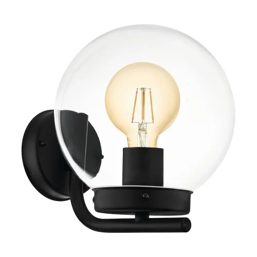 Настенный светильник Taverna 99598 Eglo уличный IP44 чёрный 1 лампа, плафон прозрачный в стиле современный E27