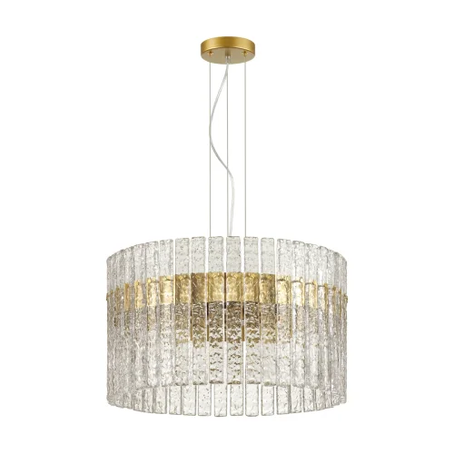 Люстра подвесная Merkale 4938/6 Odeon Light прозрачная на 6 ламп, основание матовое золото в стиле современный 