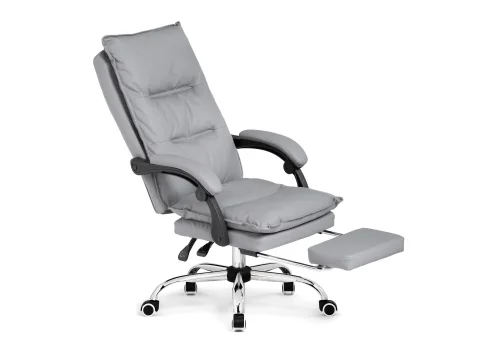 Компьютерное кресло Fantom light gray 15573 Woodville, серый/экокожа, ножки/металл/хром, размеры - *1240***610* фото 7