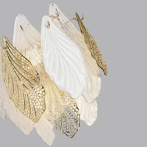 Бра Lace 5052/3W Odeon Light золотой прозрачный белый на 3 лампы, основание золотое в стиле современный флористика  фото 5
