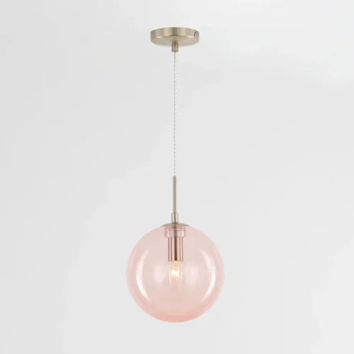 Светильник подвесной Томми CL102625 Citilux розовый 1 лампа, основание матовое хром в стиле современный шар фото 4