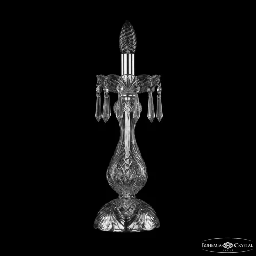 Настольная лампа 1403L/1-35 Ni Bohemia Ivele Crystal без плафона 1 лампа, основание прозрачное никель стекло хрусталь металл в стиле классический sp