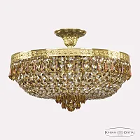 Люстра потолочная 19271/45IV G R777 Bohemia Ivele Crystal золотая янтарная на 6 ламп, основание золотое в стиле классический sp